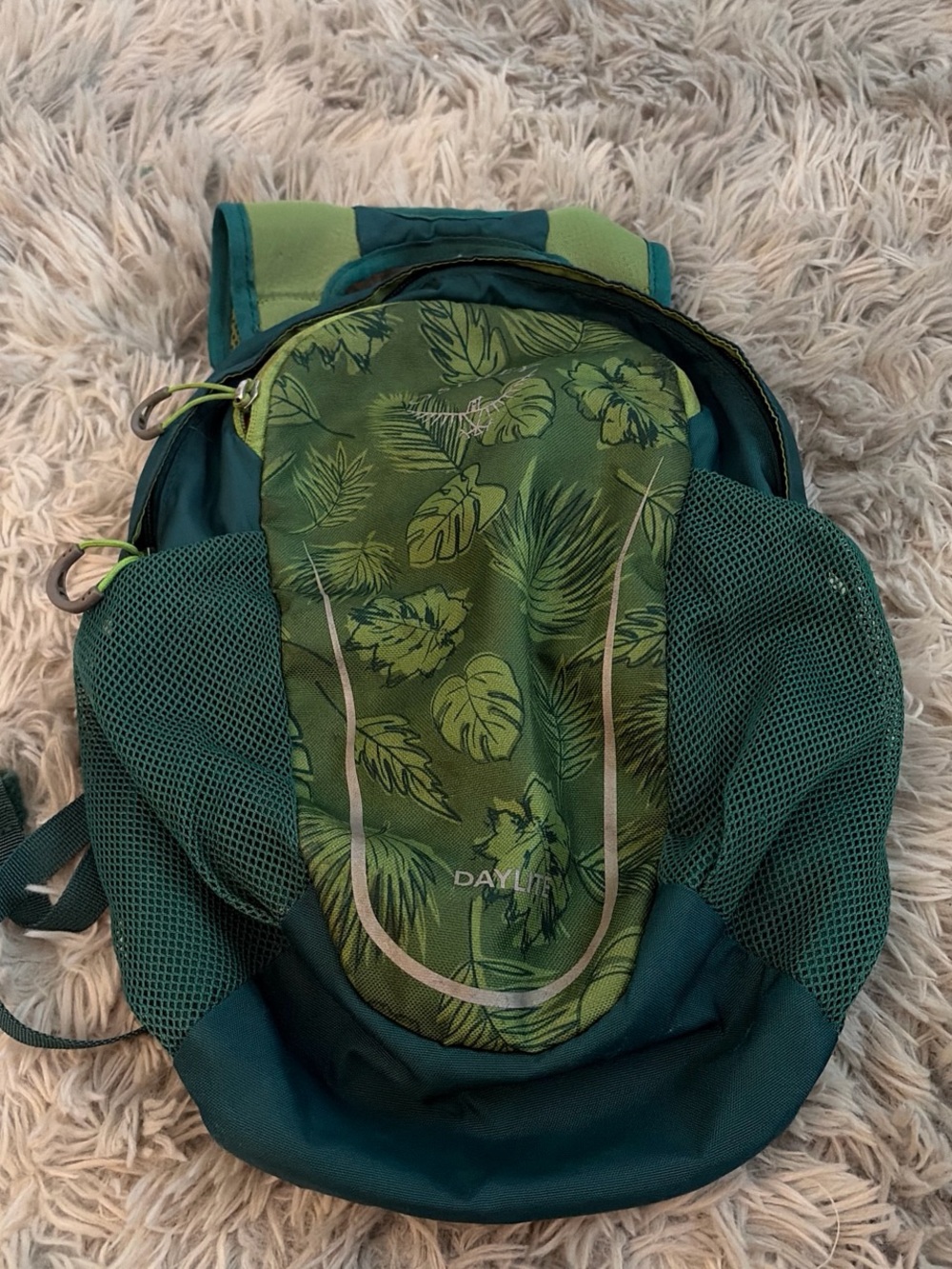 Osprey kids Green Leaf Print Backpack